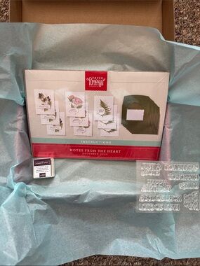 Stampin' Up! Notes From The Heart Thank You Cards - Teal and Red Accents